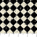 Haunted Hollow Distressed Checker Black And Bone 44"/45" Cotton Fabric Per Yard