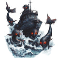 Haunted Ocean Fabric Panel 14