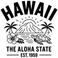 Hawaii Black and White Fabric Panel
