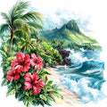 Hawaiian Paradise Fabric Panel 15