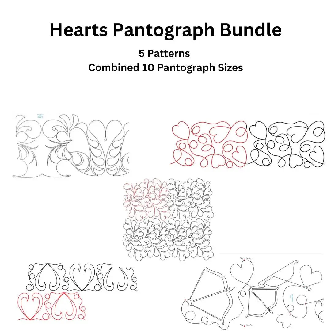 Hearts Paper Pantograph Bundle - Set of 5