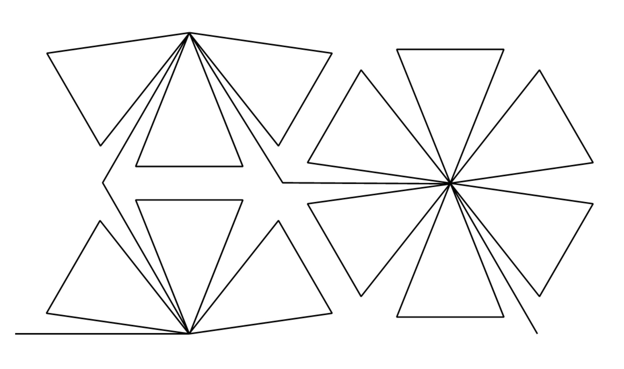 Hexie Geometric Digital E2E Pantograph for Quilting