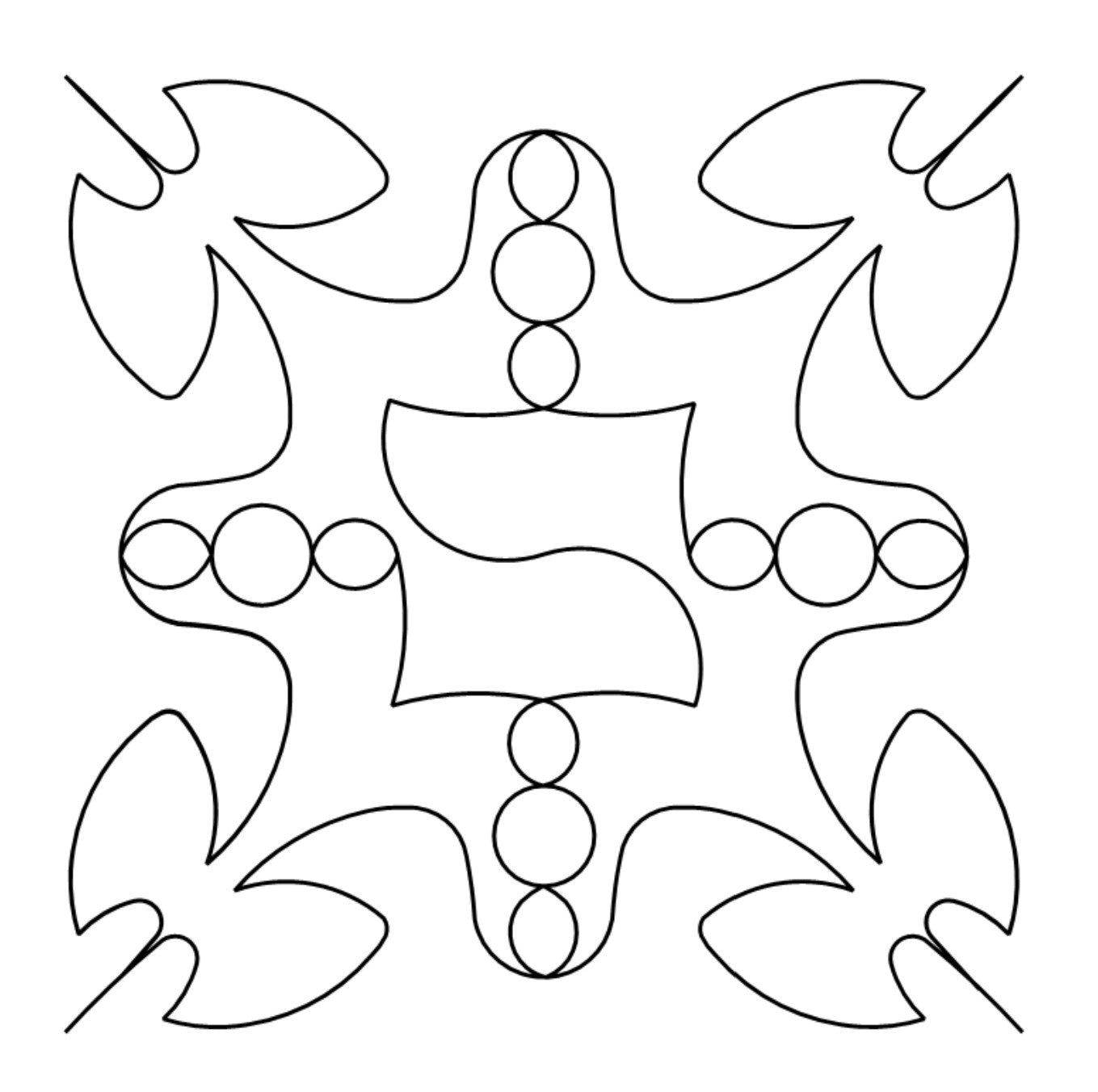 Hidden Flower Digital E2E Pantograph for Quilting