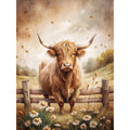 Highland Cow Scenes Fabric Panel 12