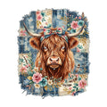 Highland Cows Art Fabric Panel 2