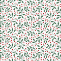 Holly And Berries White Multi Merry Mix 43"/44" Cotton Fabric Per Yard