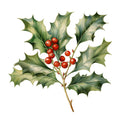 Holly and Baubles Fabric Panel 10