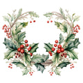 Holly and Baubles Fabric Panel 11