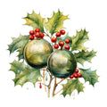 Holly and Baubles Fabric Panel 12