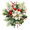 Holly and Baubles Fabric Panel 14