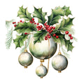 Holly and Baubles Fabric Panel 15