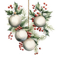 Holly and Baubles Fabric Panel 16