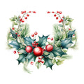 Holly and Baubles Fabric Panel 19
