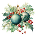 Holly and Baubles Fabric Panel 22