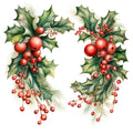 Holly and Baubles Fabric Panel 24
