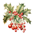 Holly and Baubles Fabric Panel 6