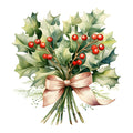 Holly and Baubles Fabric Panel 8