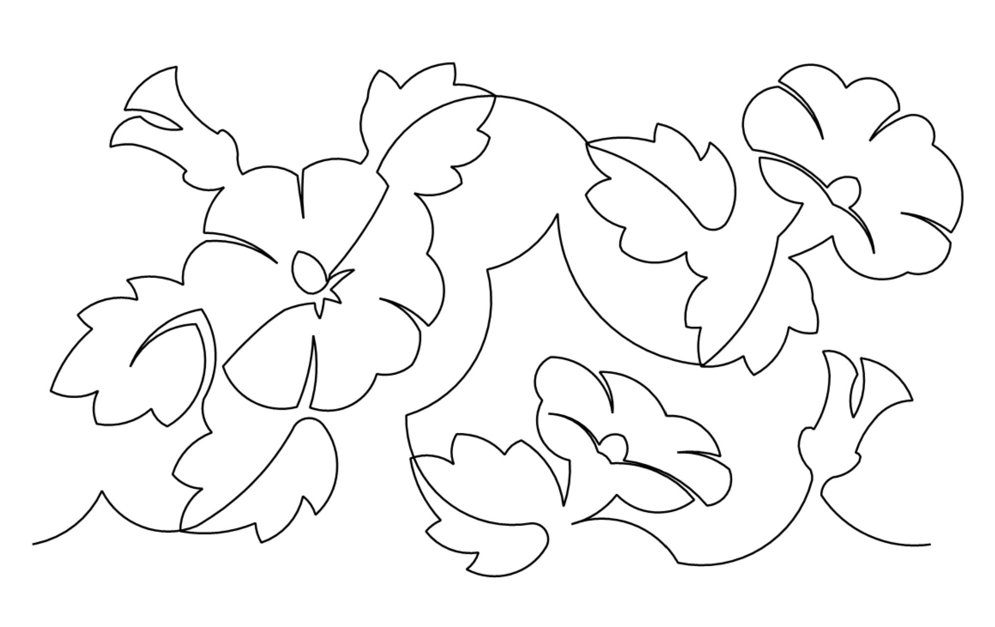 Hollyhocks E2E Pantograph for Quilting
