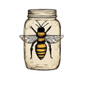 Honey Bee Jar Fabric Panel 14