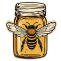 Honey Bee Jar Fabric Panel 8