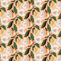 Honey Garden - Irises - Peach 44" / 45" Fabric Per Yard