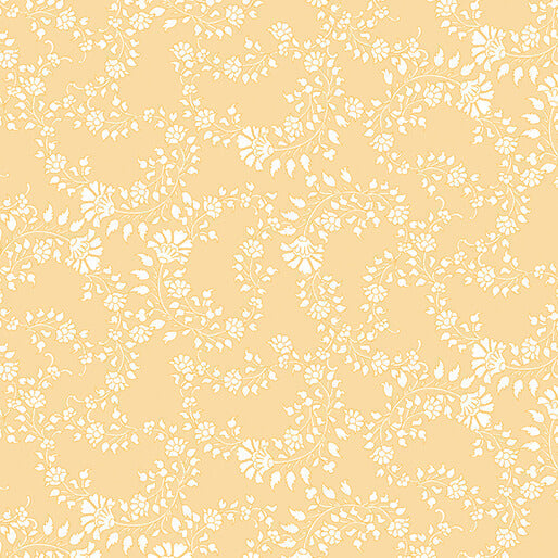 Inspired Blooms - Floral Trail - Light Gold 44" / 45" Fabric Per Yard