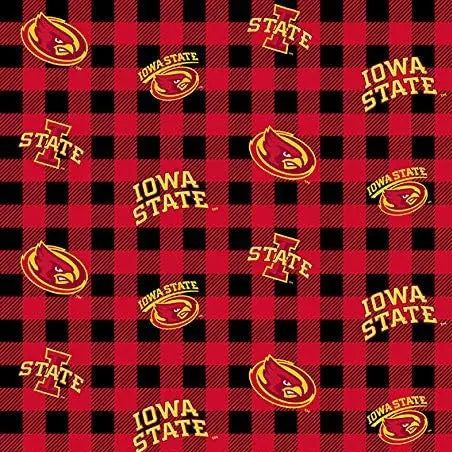 Iowa State Cyclones - Buffalo Plaid 44"/45" Fabric per yard