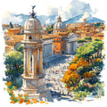 Italy Travel Art Fabric Panel 4
