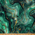 Jade Midnight Flora A Hoffman Spectrum Print Cotton 43"/44" Fabric Per Yard