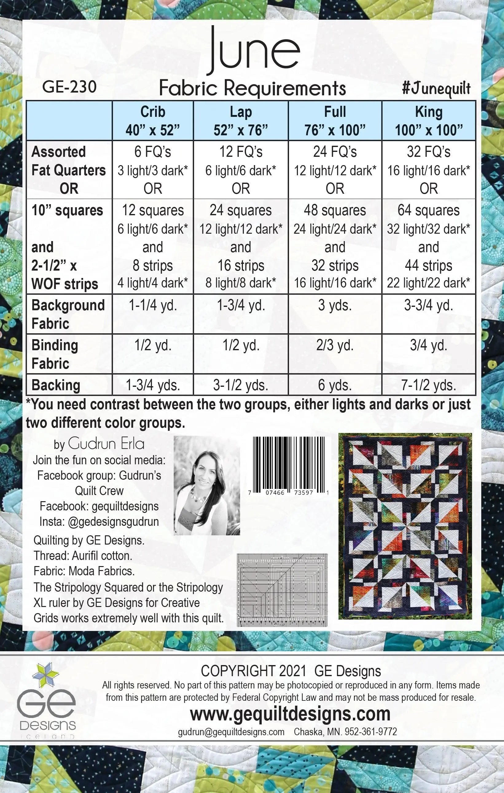 June - Stripology Mixer Pattern 230