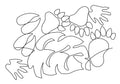 Jungle Animal Tracks E2E Pantograph for Quilting