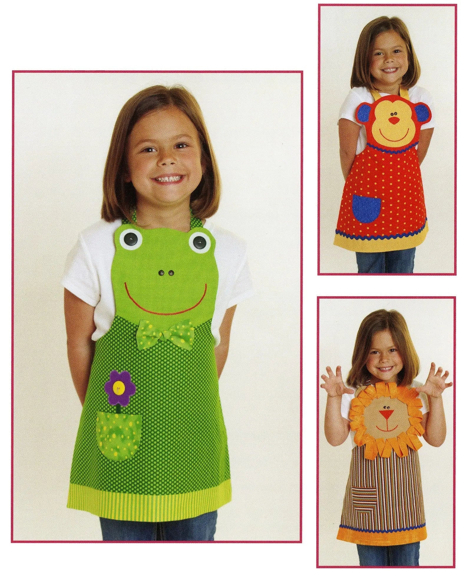 Jungle Friends Childs Apron Frog, Monkey & Lion