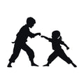 Karate Silhouette Fabric Panel 5