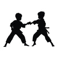Karate Silhouette Fabric Panel 9