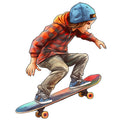 Kids Skateboarding Fabric Panel 5