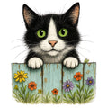 Kittens Peeking Over Fence Fabric Panel 15