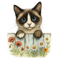 Kittens Peeking Over Fence Fabric Panel 2