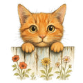 Kittens Peeking Over Fence Fabric Panel 7