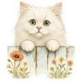 Kittens Peeking Over Fence Fabric Panel 8