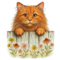 Kittens Peeking Over Fence Fabric Panel 9