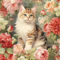 Kittens in the Rose Garden Fabric Panel 5