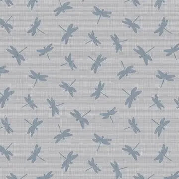 Lake Retreat - Dragonfly Toss - Gray 44" / 45" Fabric Per Yard