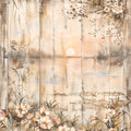 Lake on Rustic Wood Fabric Panel 9