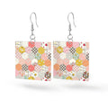 Leather Square Earrings BloomBerry