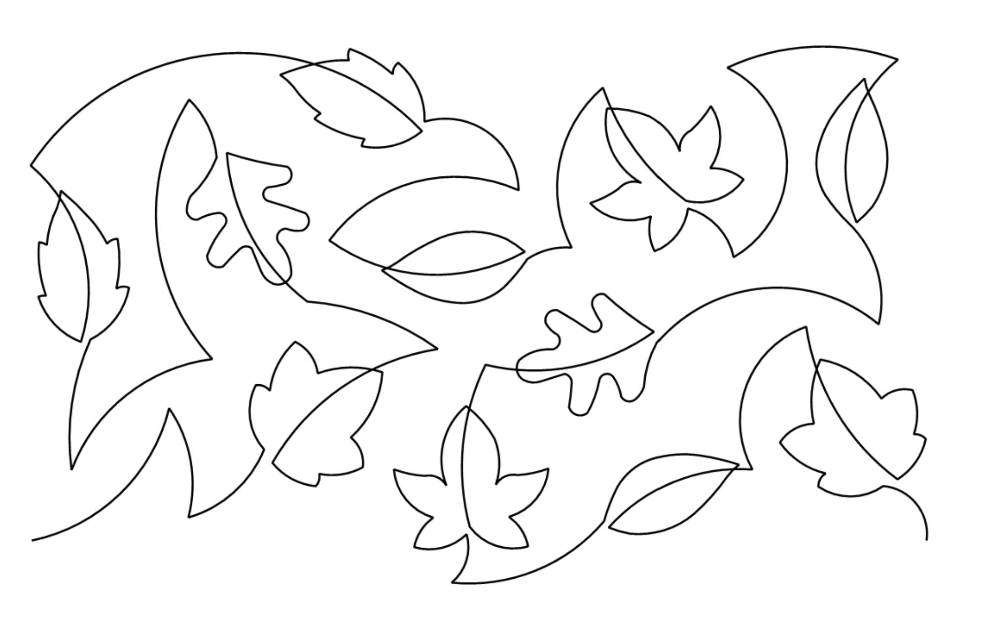 Leaves E2E Pantograph for Quilting