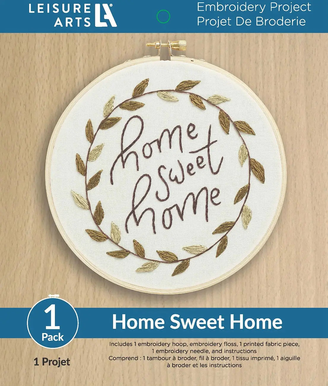 Leisure Arts Kit Embroidery 6in Home Sweet Home