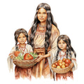 Life Of Native American Fabric Panel 9