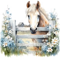 Light Blue Farm Animals Fabric Panel 18