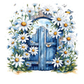 Light Blue Farm Animals Fabric Panel 6