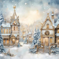 Light Blue and Gold Christmas Fabric Panel 15